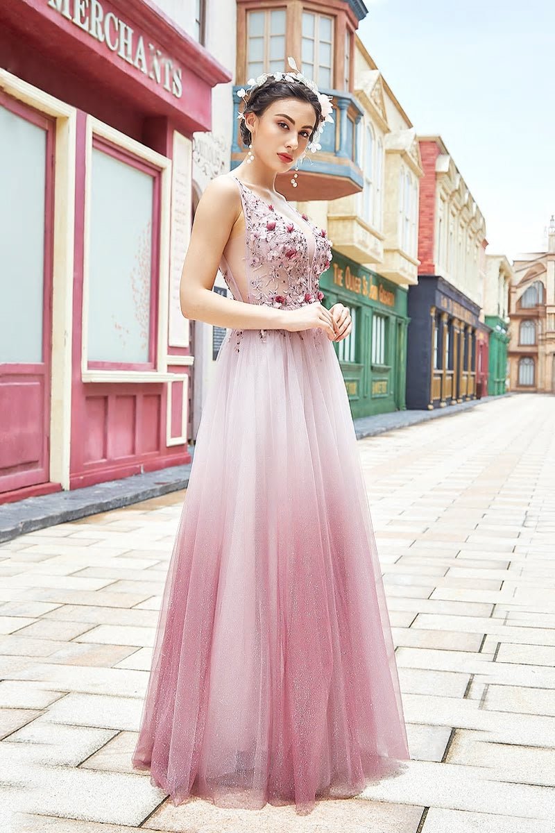 ELLE - Embroidered Sparkle Maxi Dress - Mscooco.co.uk