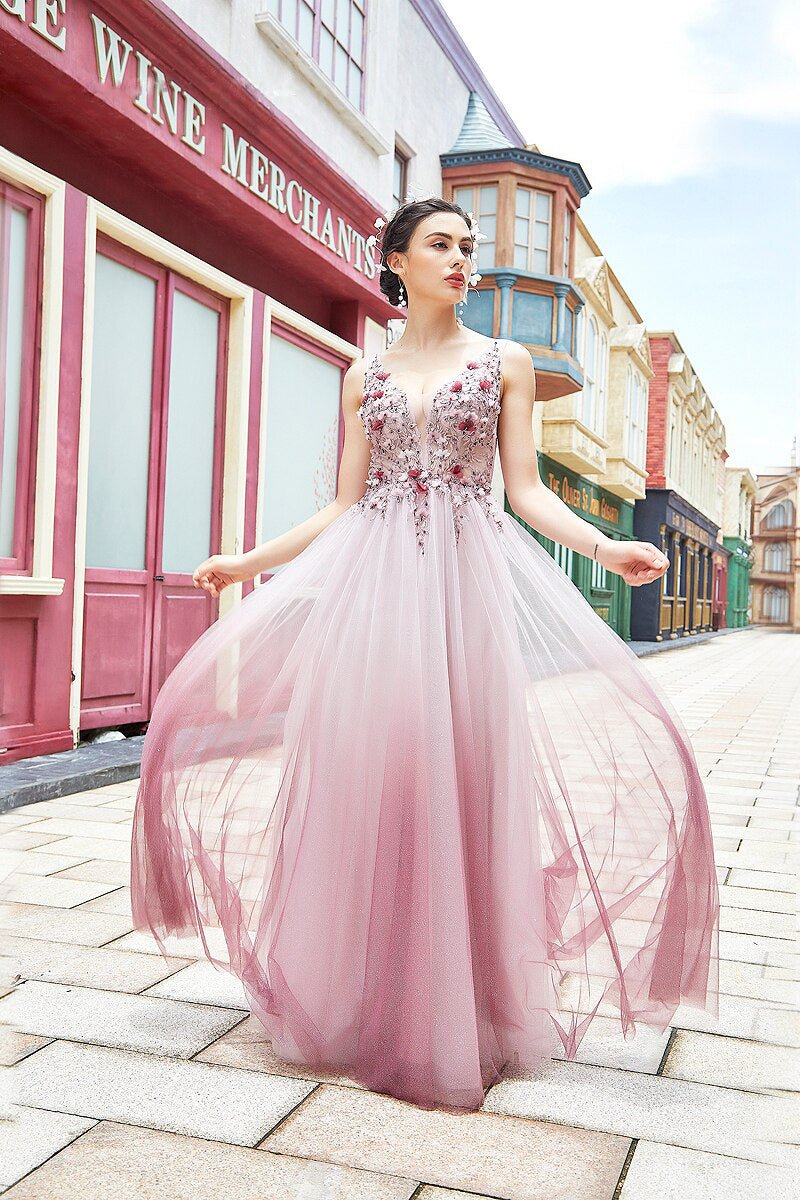 ELLE - Embroidered Sparkle Maxi Dress - Mscooco.co.uk
