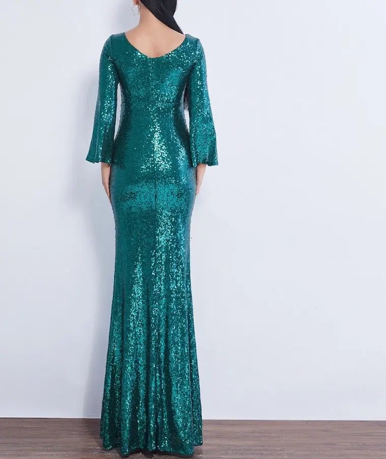 Farah Shinny Sequin Long Evening dress - Mscooco.co.uk