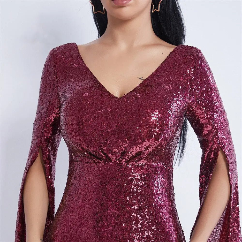 Farah Shinny Sequin Long Evening dress - Mscooco.co.uk