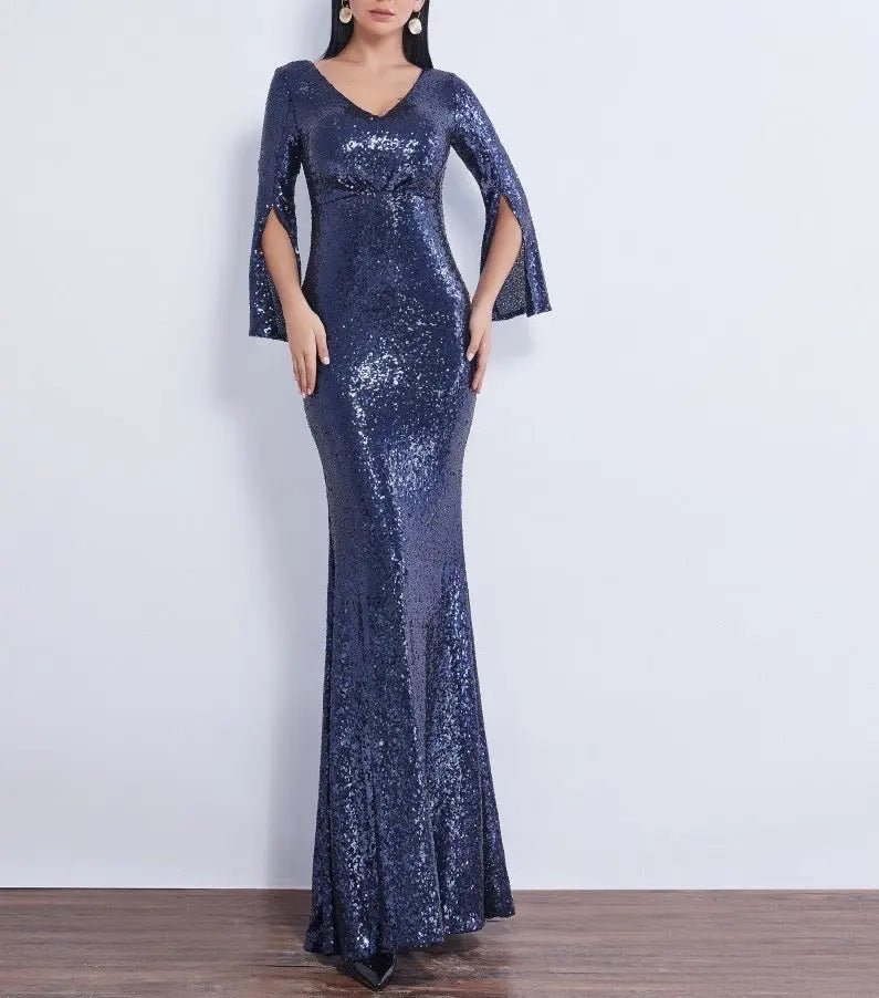 Farah Shinny Sequin Long Evening dress - Mscooco.co.uk