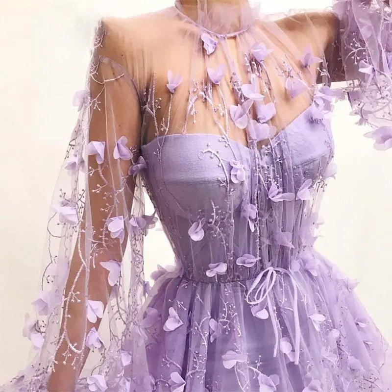 Fiesta Purple Lace Gown - Mscooco.co.uk