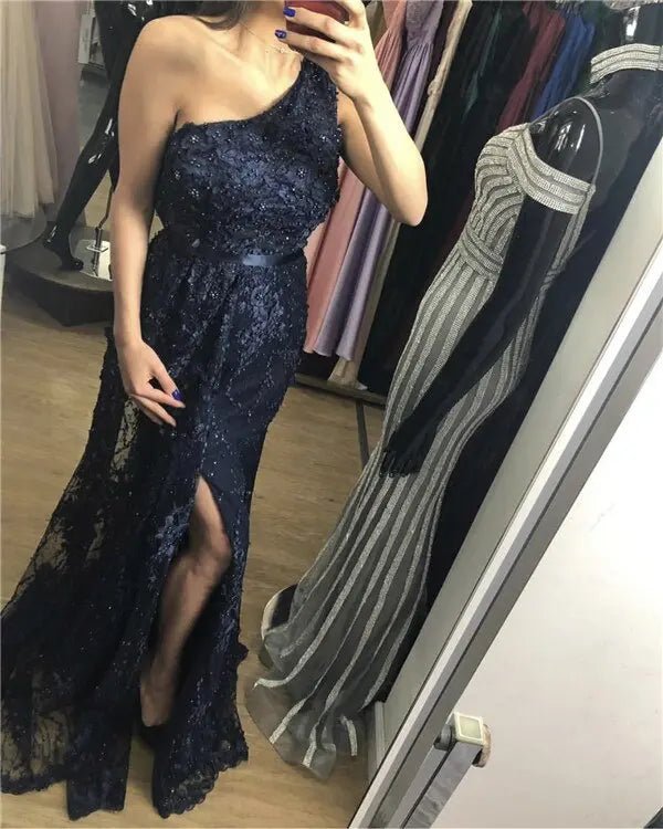 Flowers Pearls One-Shoulder Sexy Luxury Evening Gowns 2020 - Mscooco.co.uk