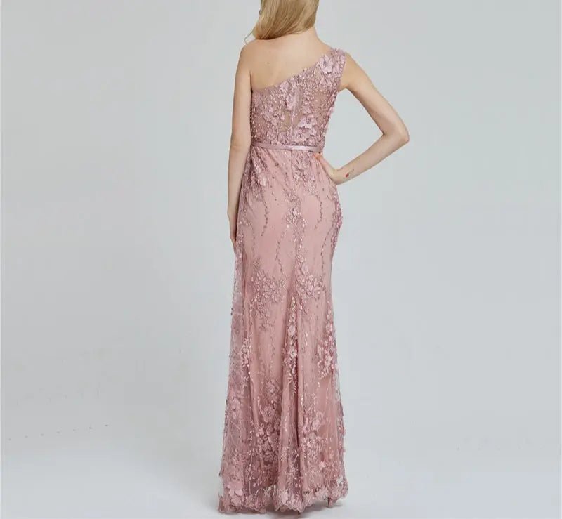 Flowers Pearls One-Shoulder Sexy Luxury Evening Gowns 2020 - Mscooco.co.uk