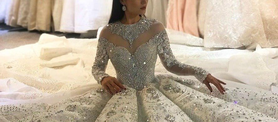 Full Beading Wedding Dress - Mscooco.co.uk