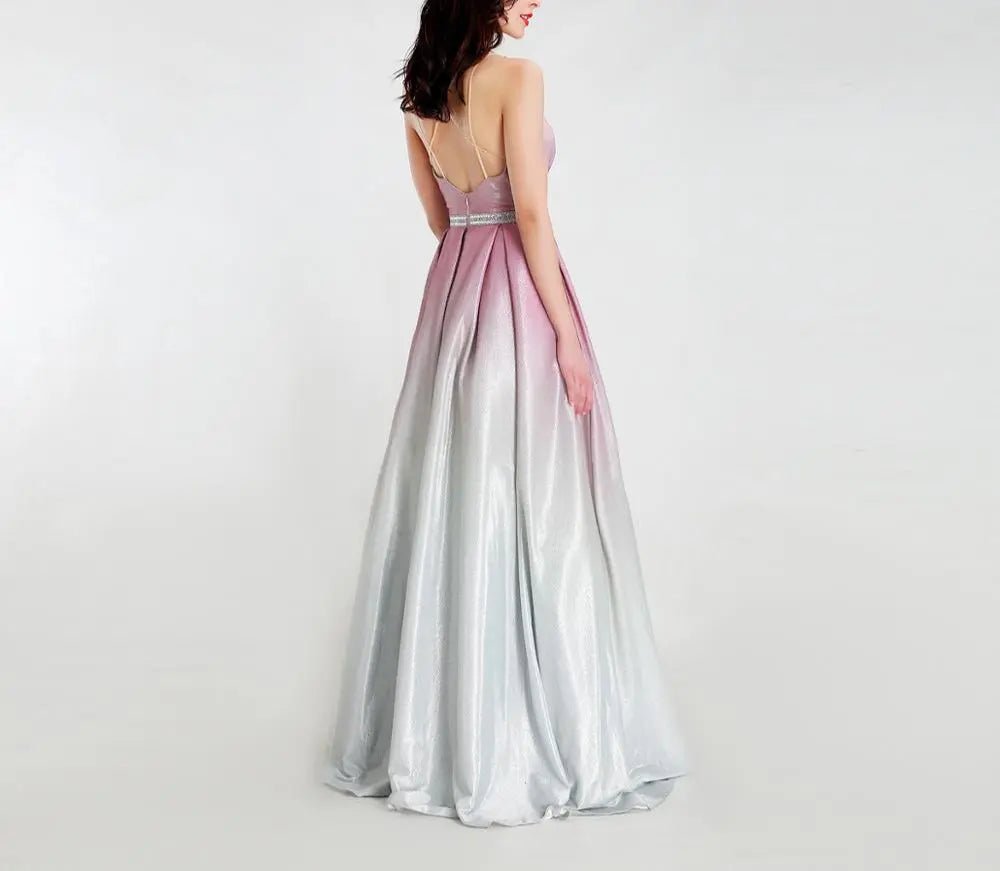 Gala V-Neck Simple Evening Party Gown - Mscooco.co.uk