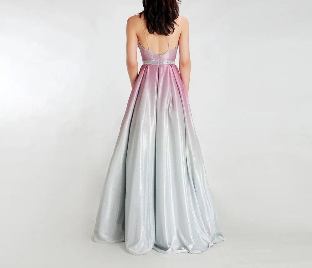 Gala V-Neck Simple Evening Party Gown - Mscooco.co.uk