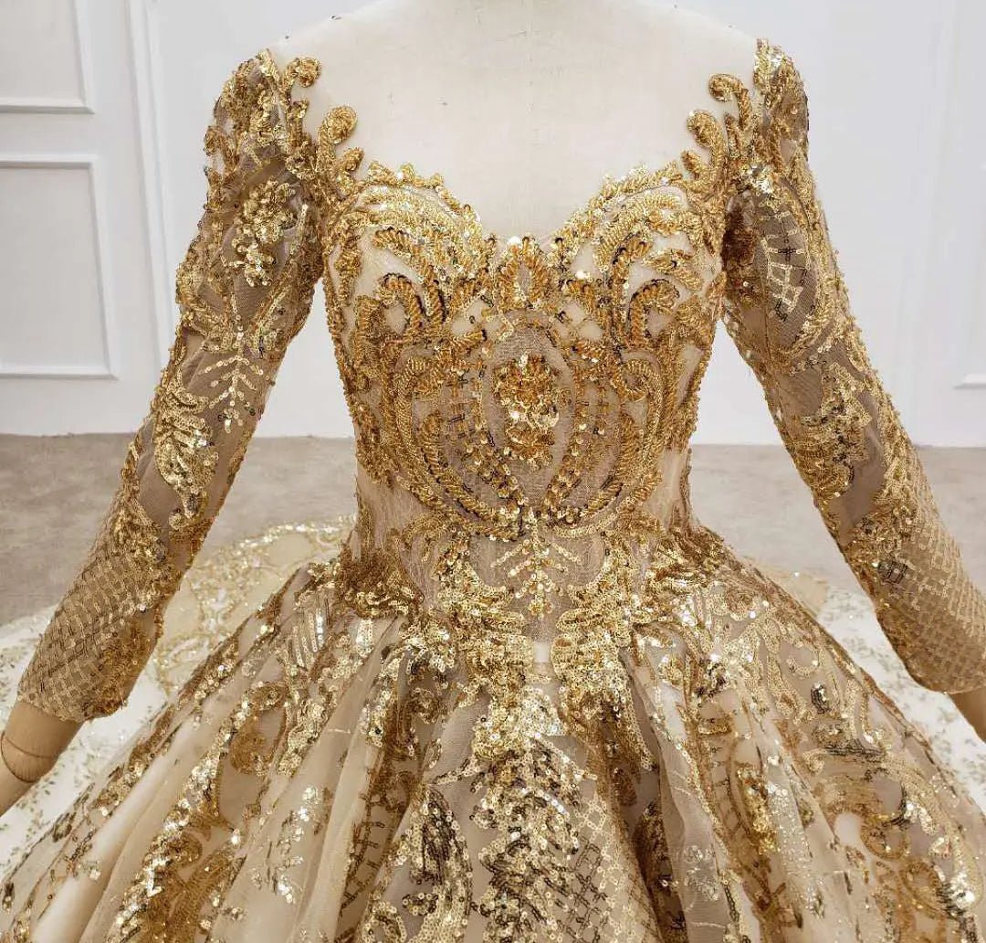 Gemma Beading Sequins High-end Bridal Dress - Mscooco.co.uk