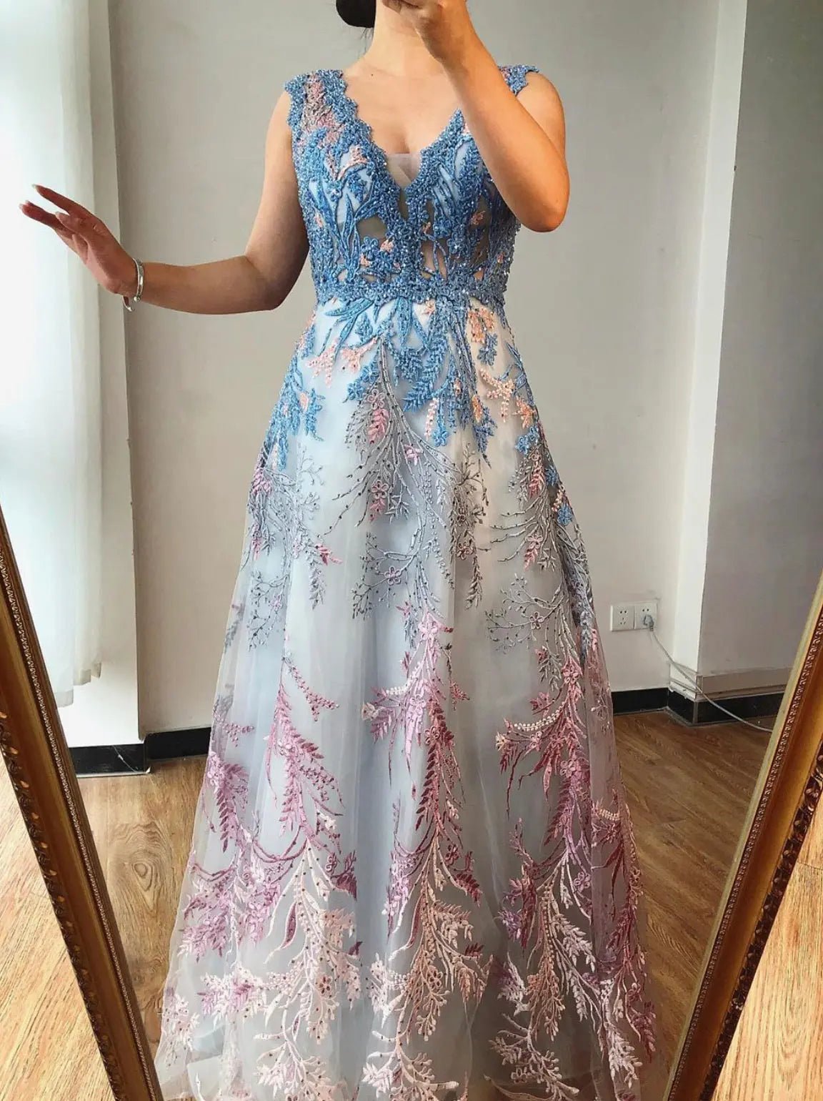 Genevieve Beading Lace Sleeveless Prom Dress - Mscooco.co.uk
