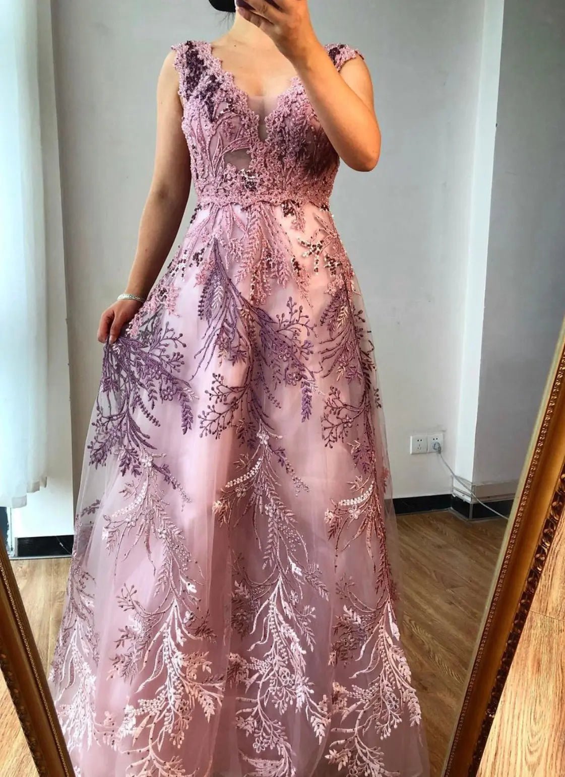Genevieve Beading Lace Sleeveless Prom Dress - Mscooco.co.uk