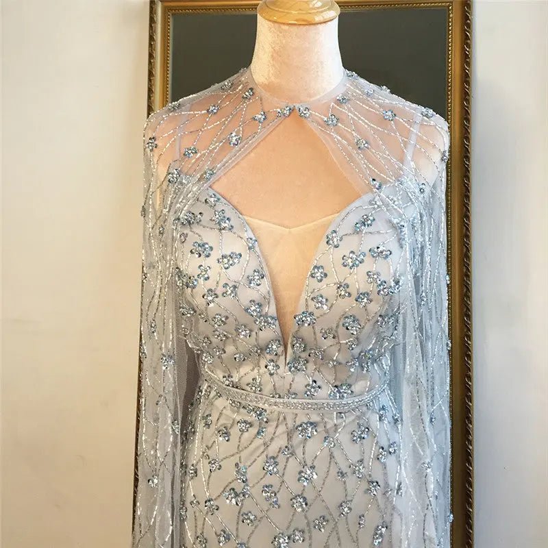 Giavanna Shawl Yarn Beading Evening Gown - Mscooco.co.uk