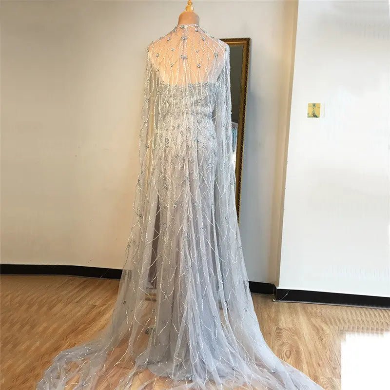 Giavanna Shawl Yarn Beading Evening Gown - Mscooco.co.uk