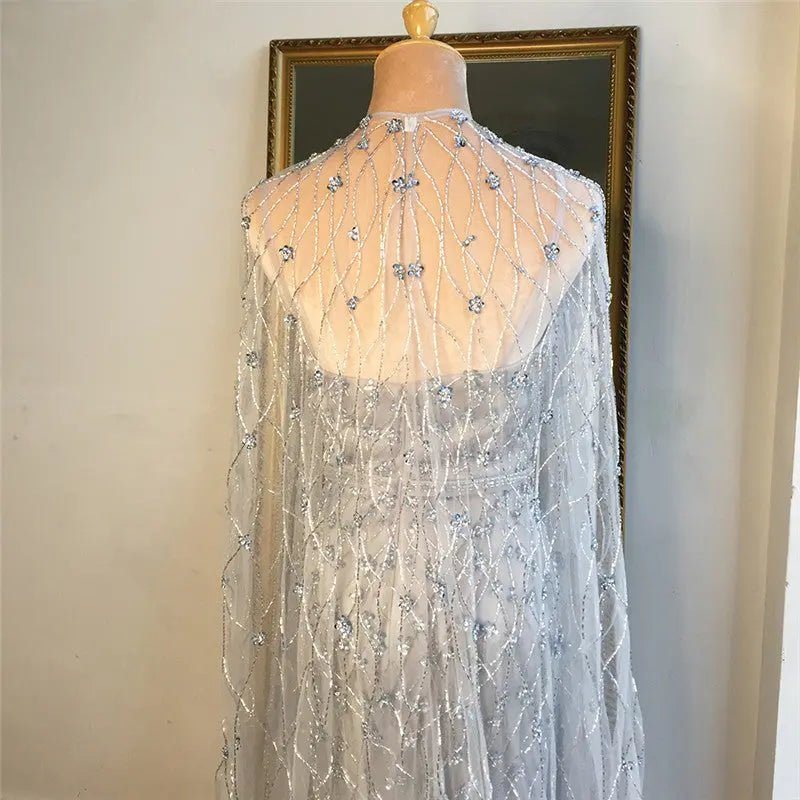 Giavanna Shawl Yarn Beading Evening Gown - Mscooco.co.uk