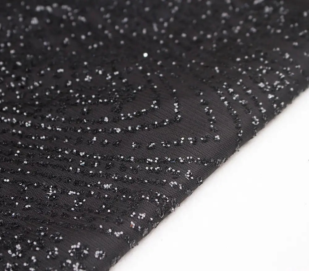 Glittered Slash Neck Elegant Maxi Dress - Mscooco.co.uk