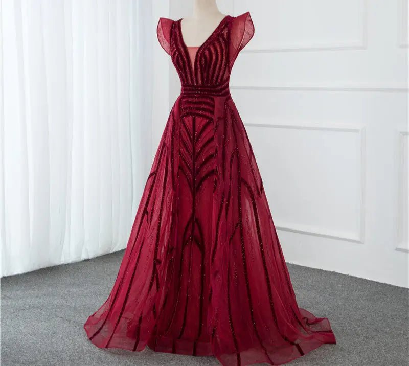 Green Crystal Luxury Mermaid Evening Gowns - Mscooco.co.uk
