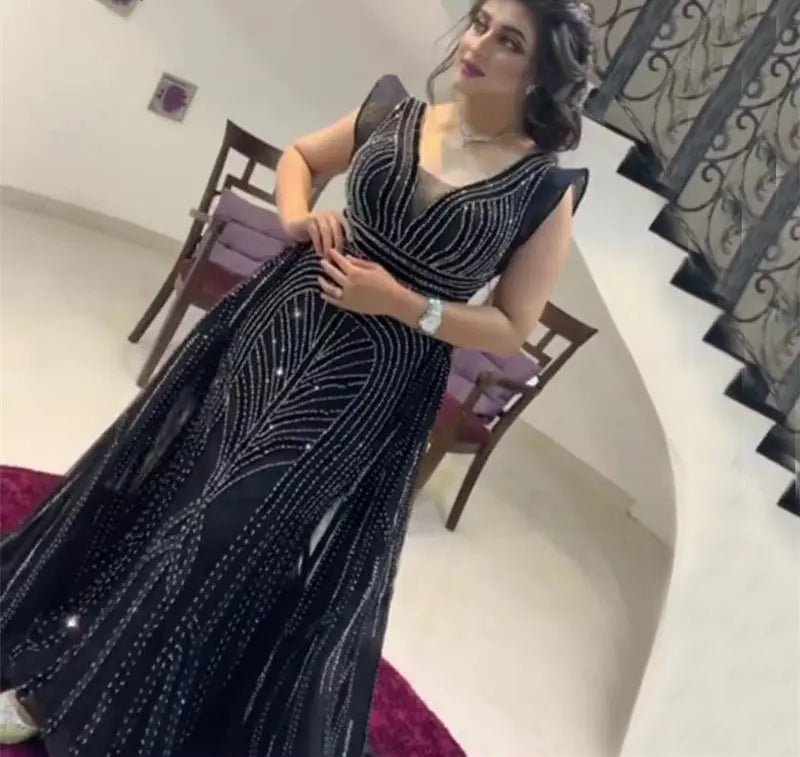Green Crystal Luxury Mermaid Evening Gowns - Mscooco.co.uk
