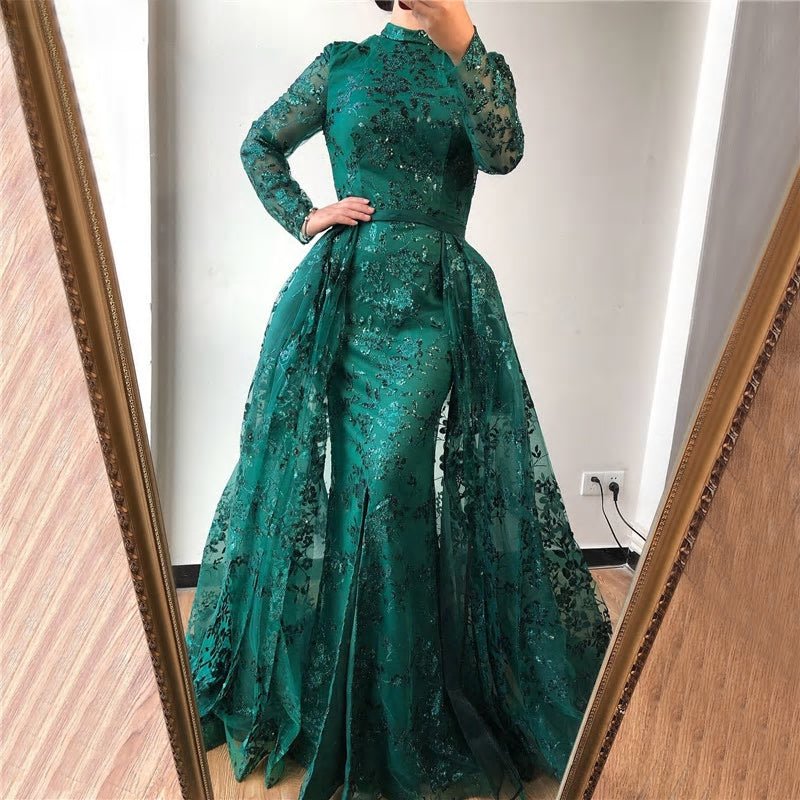 Halima - Sparkle High Neck Mermaid Dress - Mscooco.co.uk