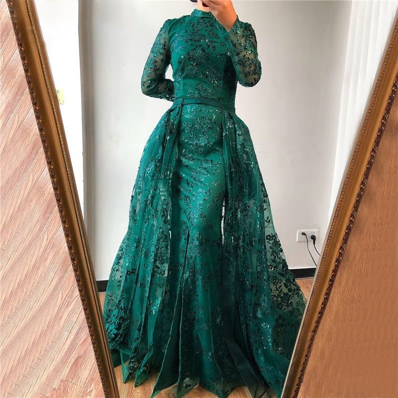 Halima - Sparkle High Neck Mermaid Dress - Mscooco.co.uk