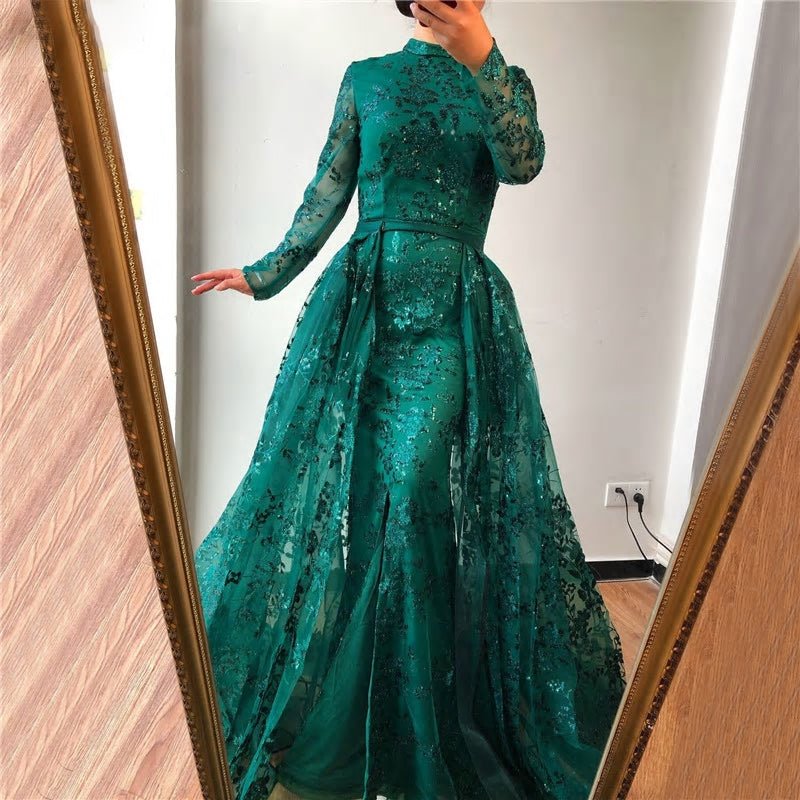 Halima - Sparkle High Neck Mermaid Dress - Mscooco.co.uk