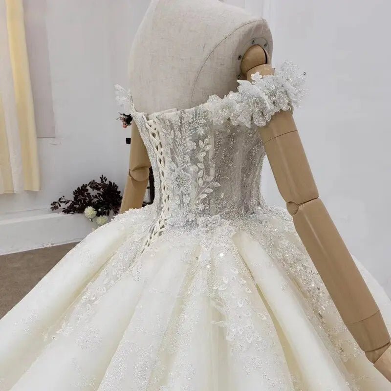 Handmade Flowers Bridal Gown - Mscooco.co.uk