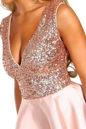 Heart Breaker Sequin Multi Layer Skater Dress - Mscooco.co.uk