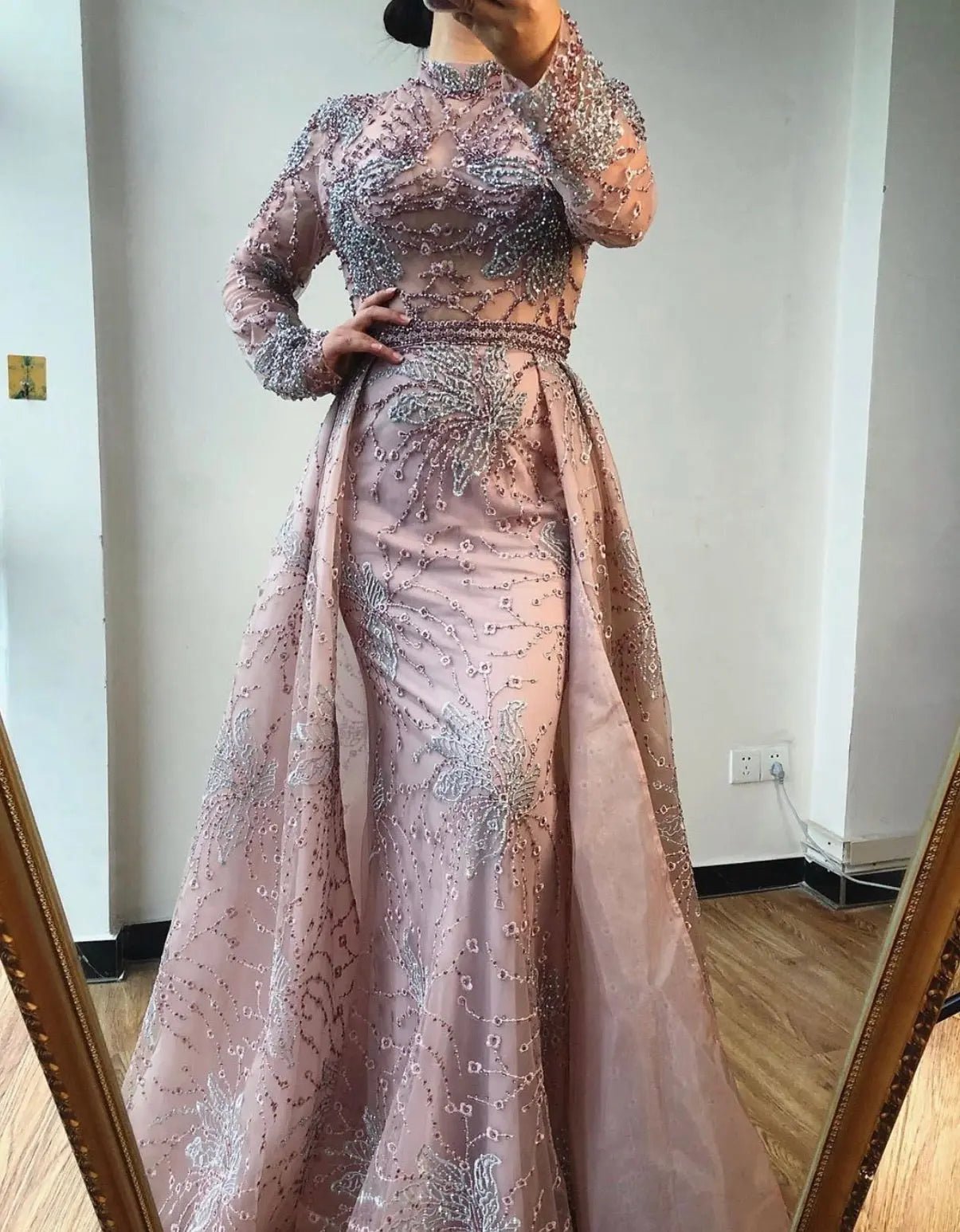 Heavin Long Sleeves Beading Evening Dress - Mscooco.co.uk