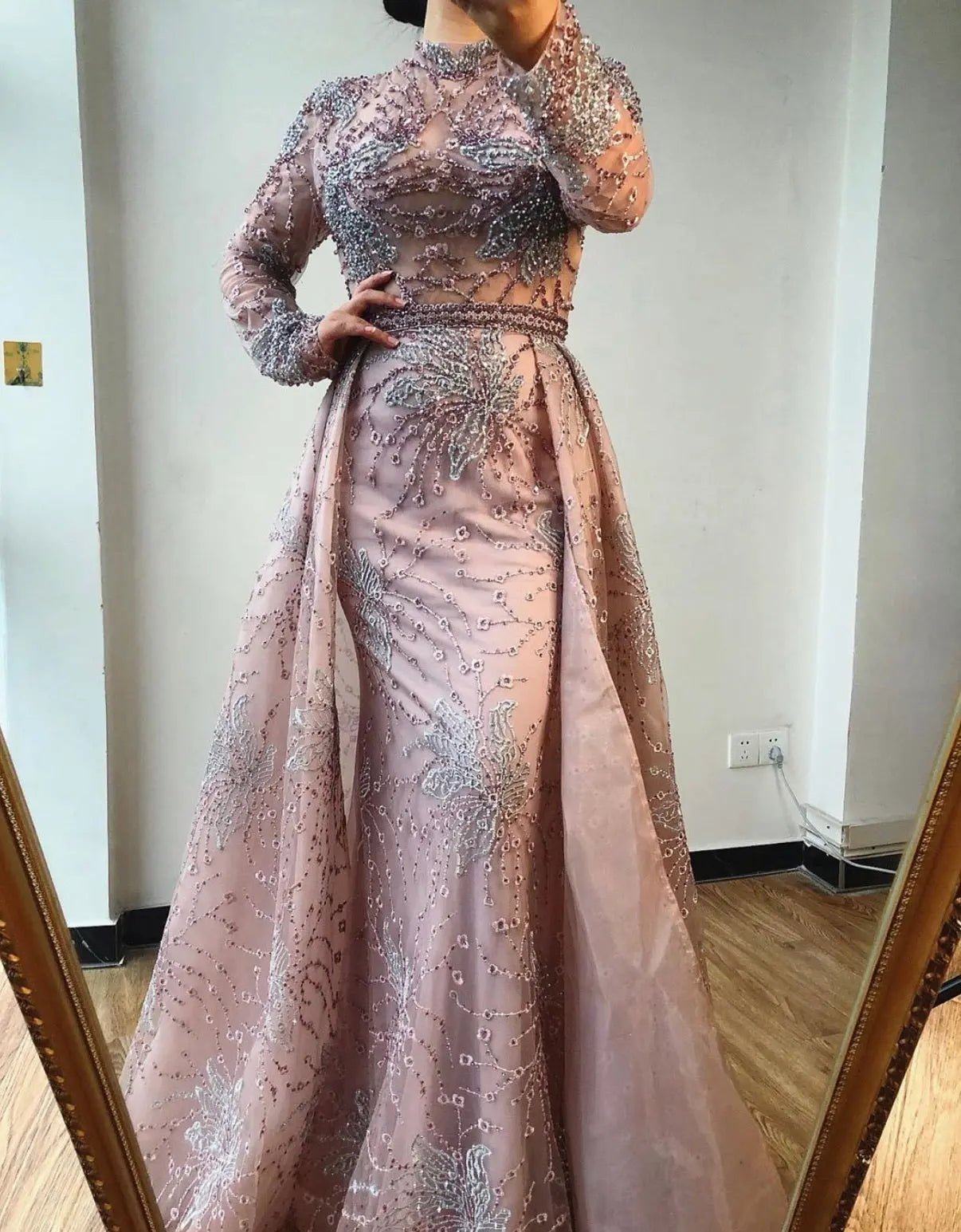 Heavin Long Sleeves Beading Evening Dress - Mscooco.co.uk
