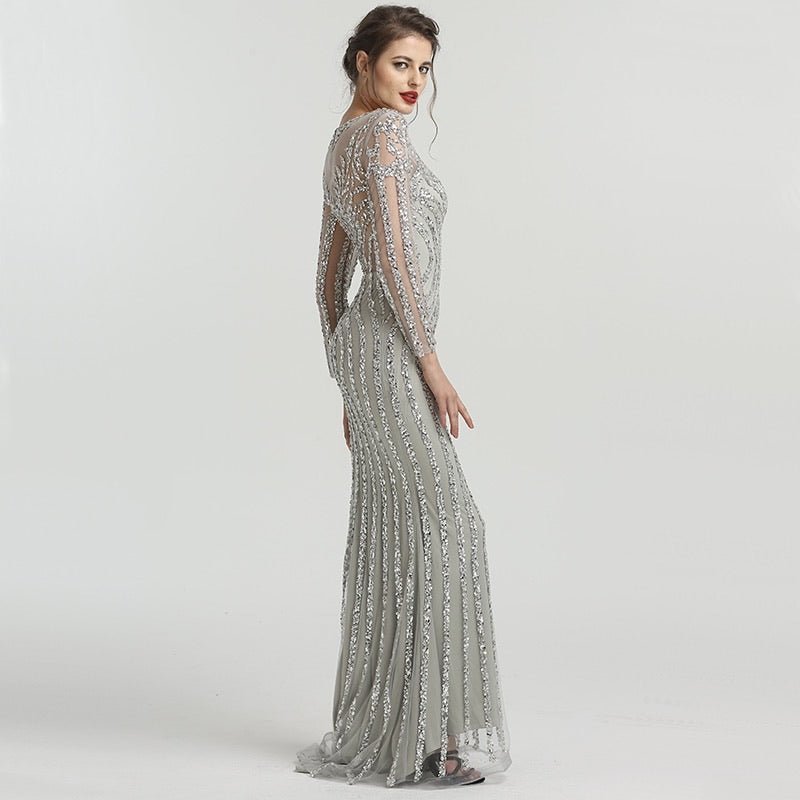 Huda Beaded Long Sleeves Maxi Dress - Mscooco.co.uk