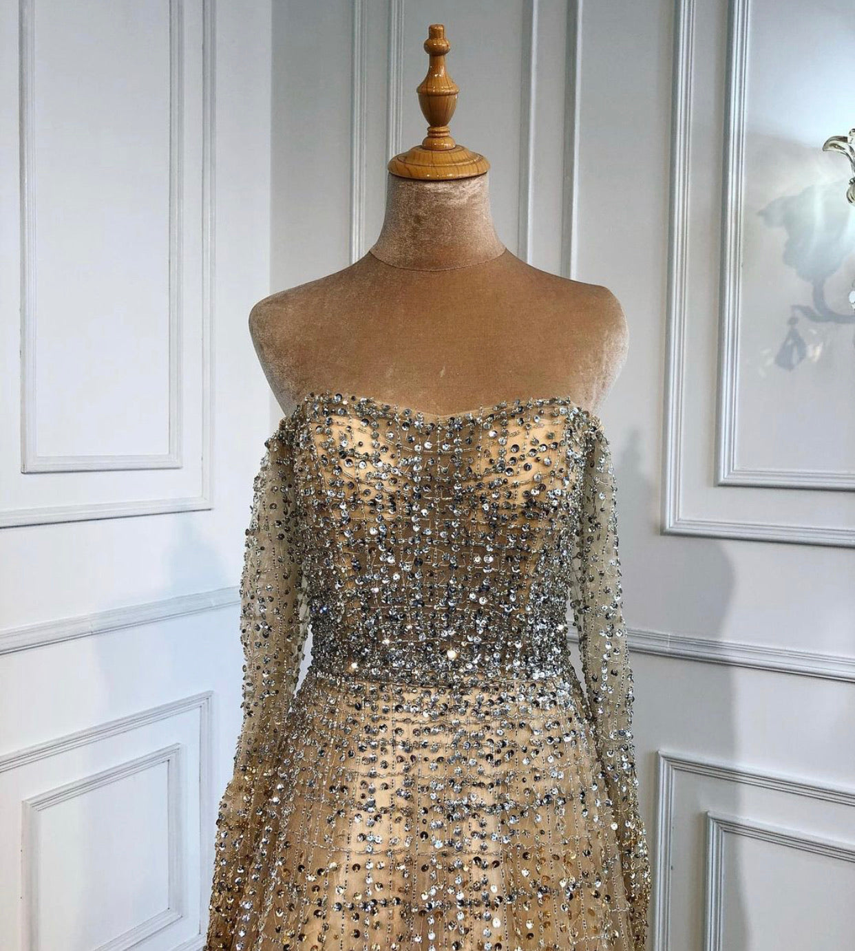 Mona - Beaded Embellished Gown Mscooco.co.uk