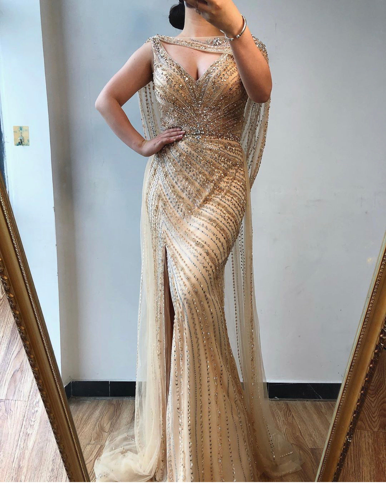 Kylie - Champagne Maxi Dress Mscooco.co.uk