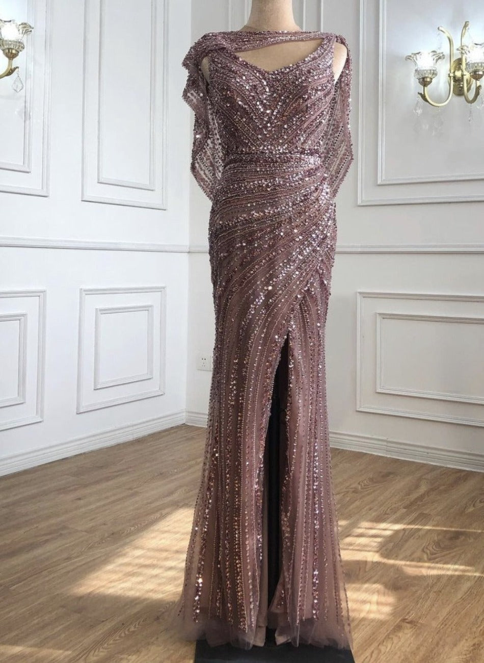 Kylie - Dusky Pink Maxi Dress Mscooco.co.uk