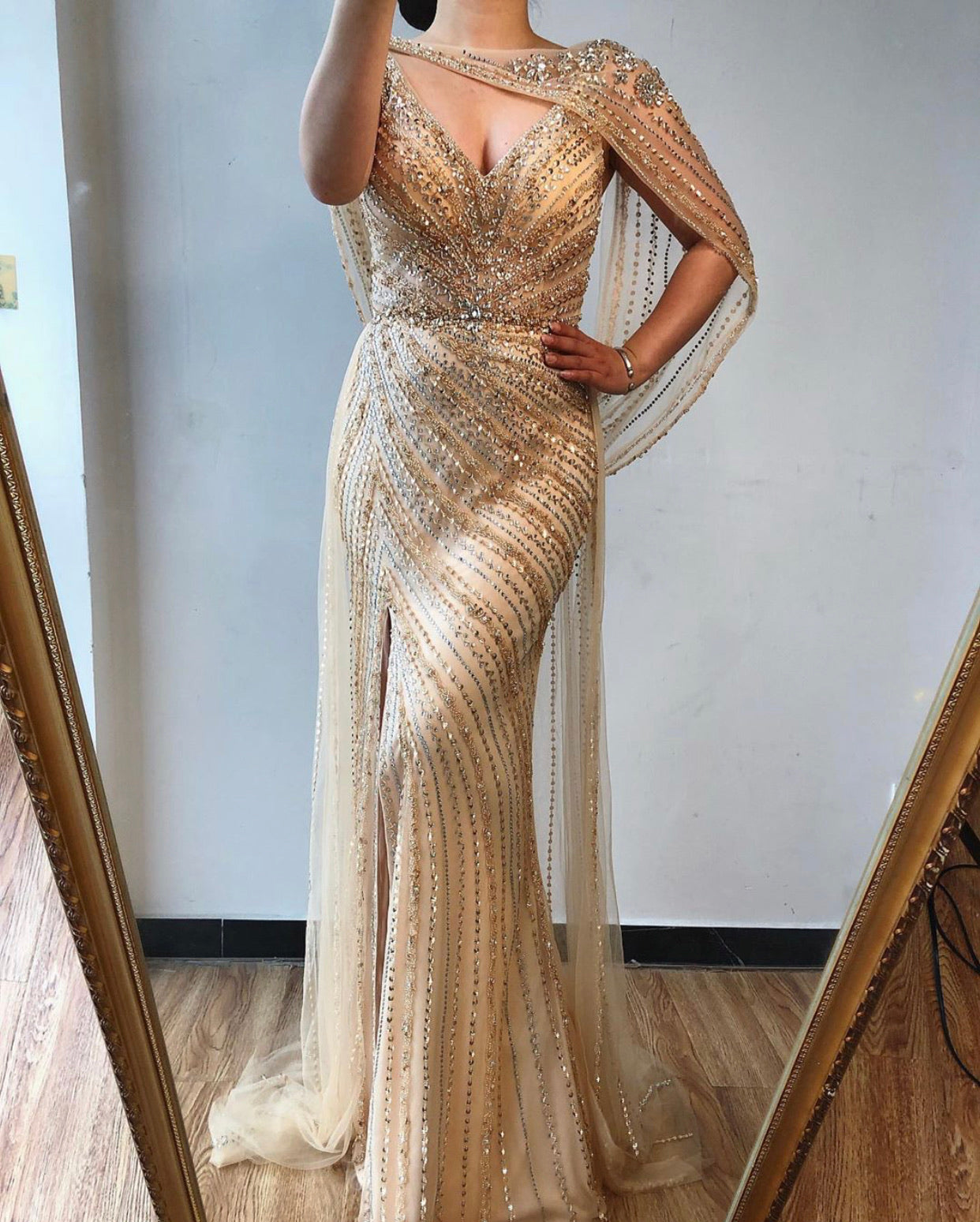 Kylie - Champagne Maxi Dress Mscooco.co.uk