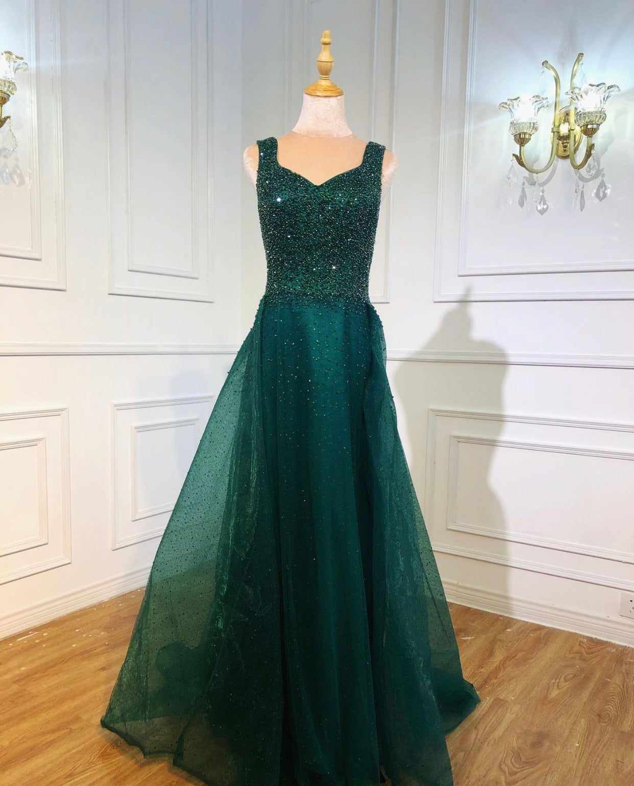 Marion Spaghetti Strap Crystal Luxury Formal Dress Mscooco.co.uk