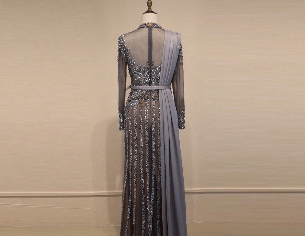 Stephanie Evening Maxi Dress With Skirts Mscooco.co.uk