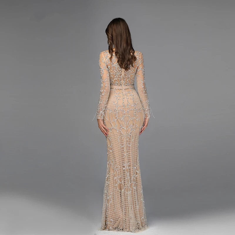 SABRINA - Beaded Embellished Maxi Dress Mscooco.co.uk
