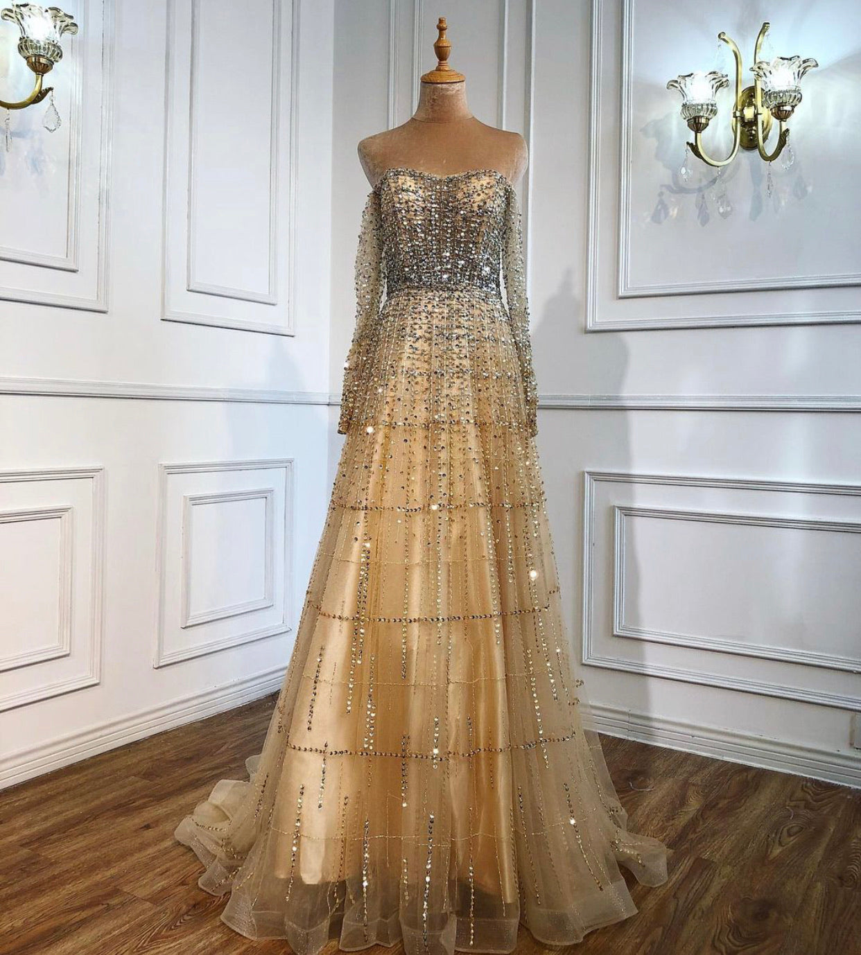Mona - Beaded Embellished Gown Mscooco.co.uk