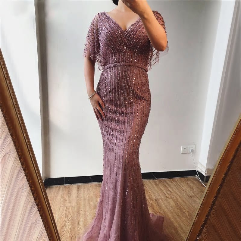 Isabella - Mermaid Beading Crystal Gown - Mscooco.co.uk