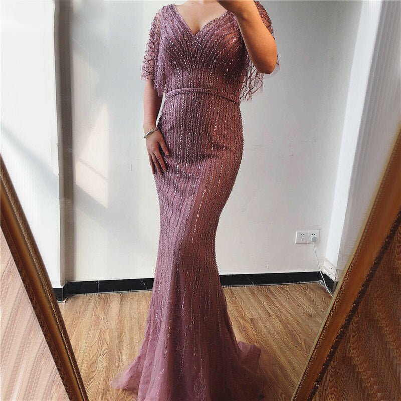 Isabella - Mermaid Beading Crystal Gown - Mscooco.co.uk