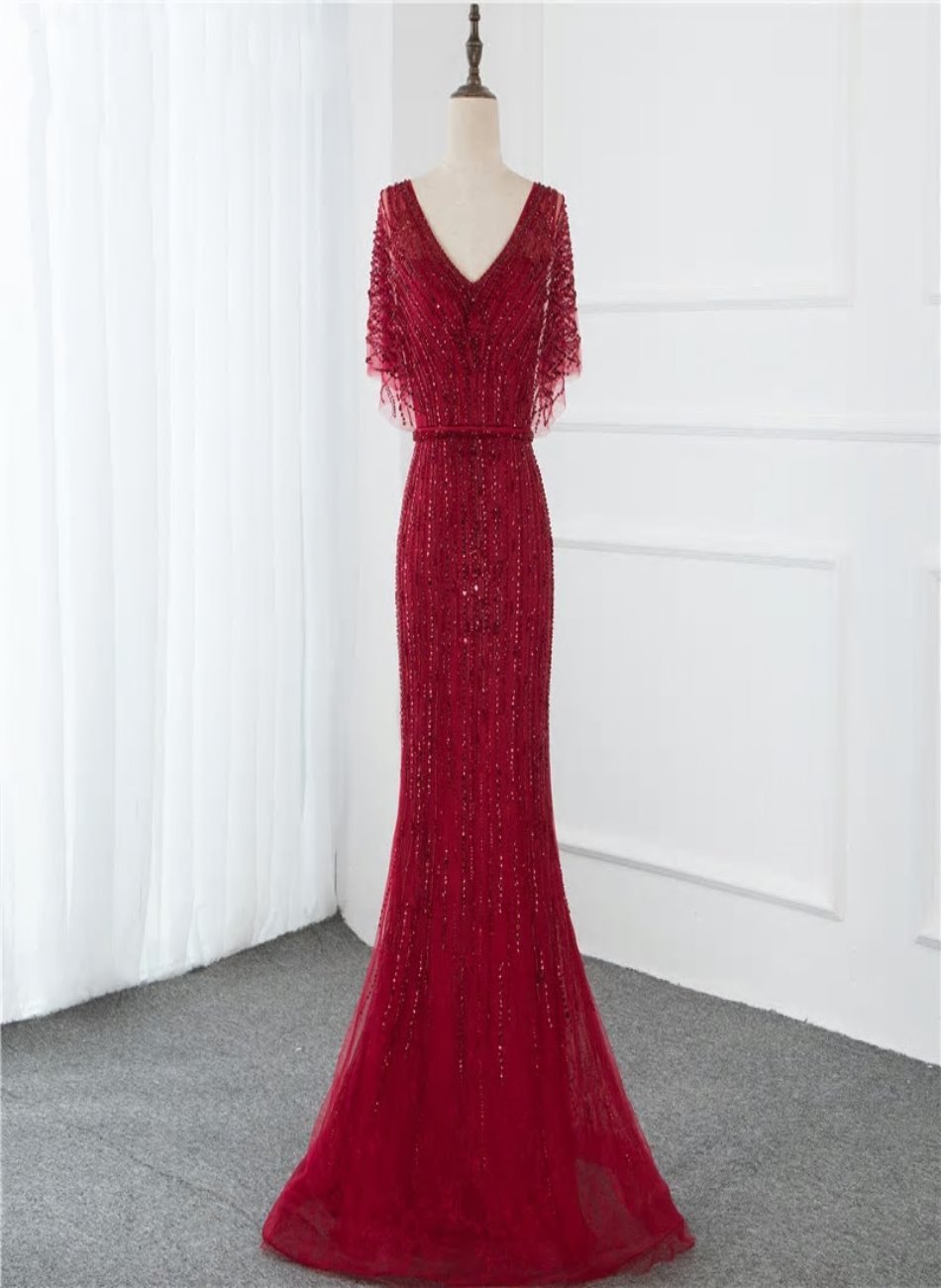 Isabella - Mermaid Beading Crystal Gown - Mscooco.co.uk