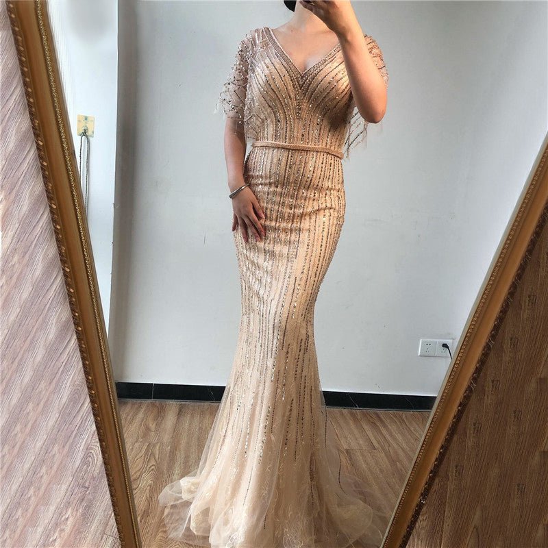 Isabella - Mermaid Beading Crystal Gown - Mscooco.co.uk