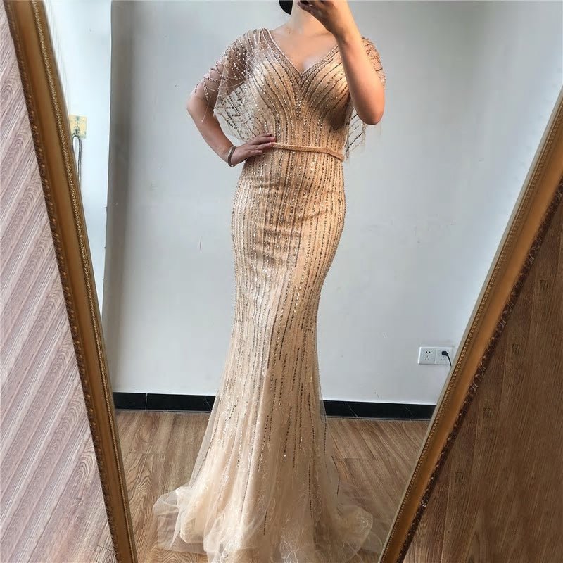 Isabella - Mermaid Beading Crystal Gown - Mscooco.co.uk
