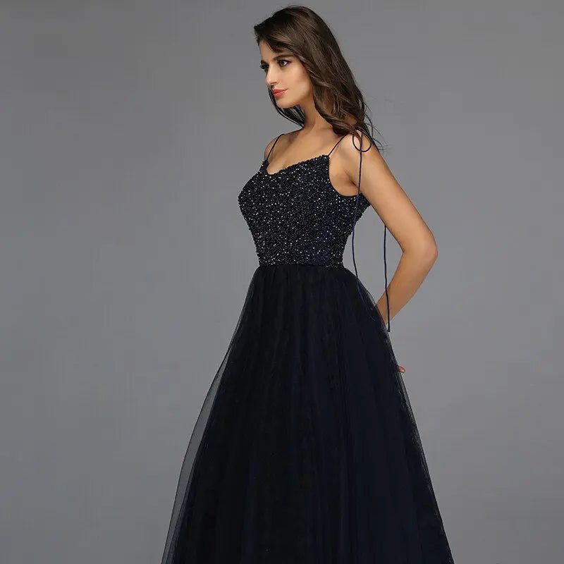 Jana Beading Tiered Tulle Evening Gown - Mscooco.co.uk