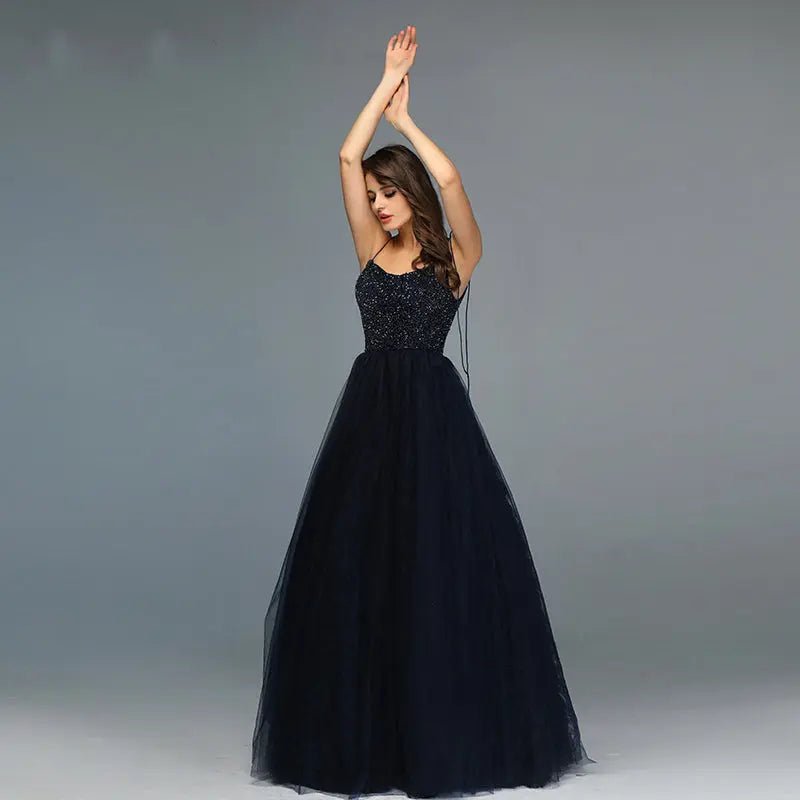 Jana Beading Tiered Tulle Evening Gown - Mscooco.co.uk
