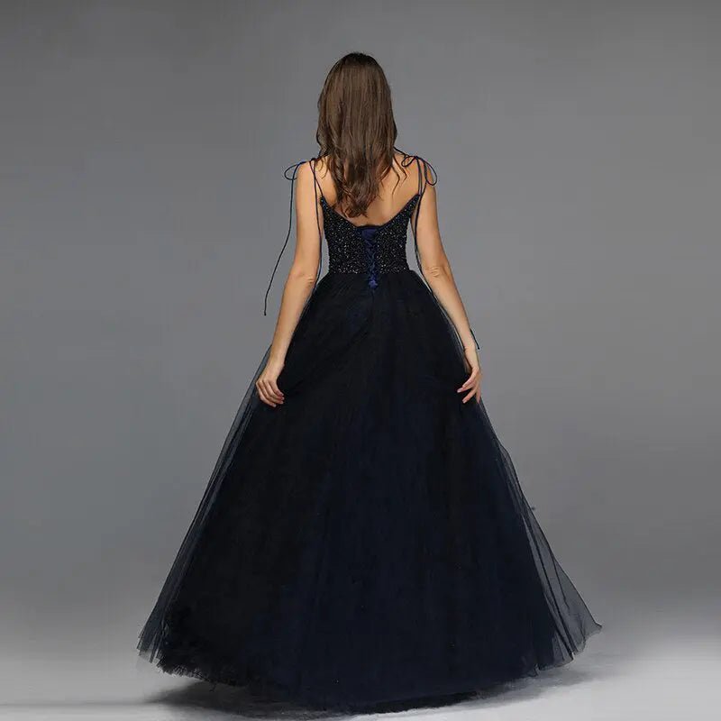 Jana Beading Tiered Tulle Evening Gown - Mscooco.co.uk