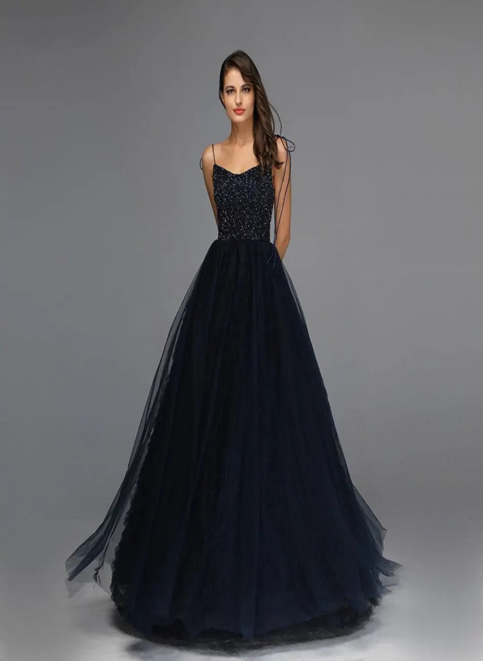 Jana Beading Tiered Tulle Evening Gown - Mscooco.co.uk