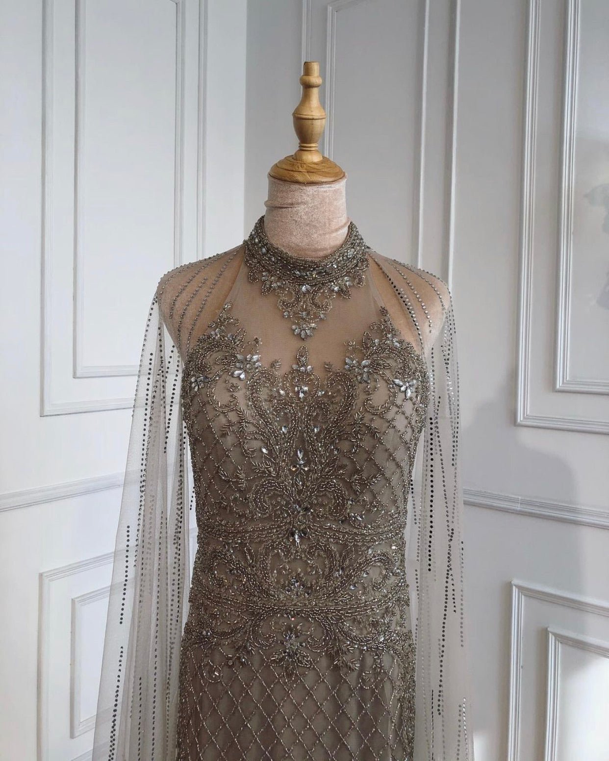 Kaira Luxury Beading With Train Evening Dress - Mscooco.co.uk