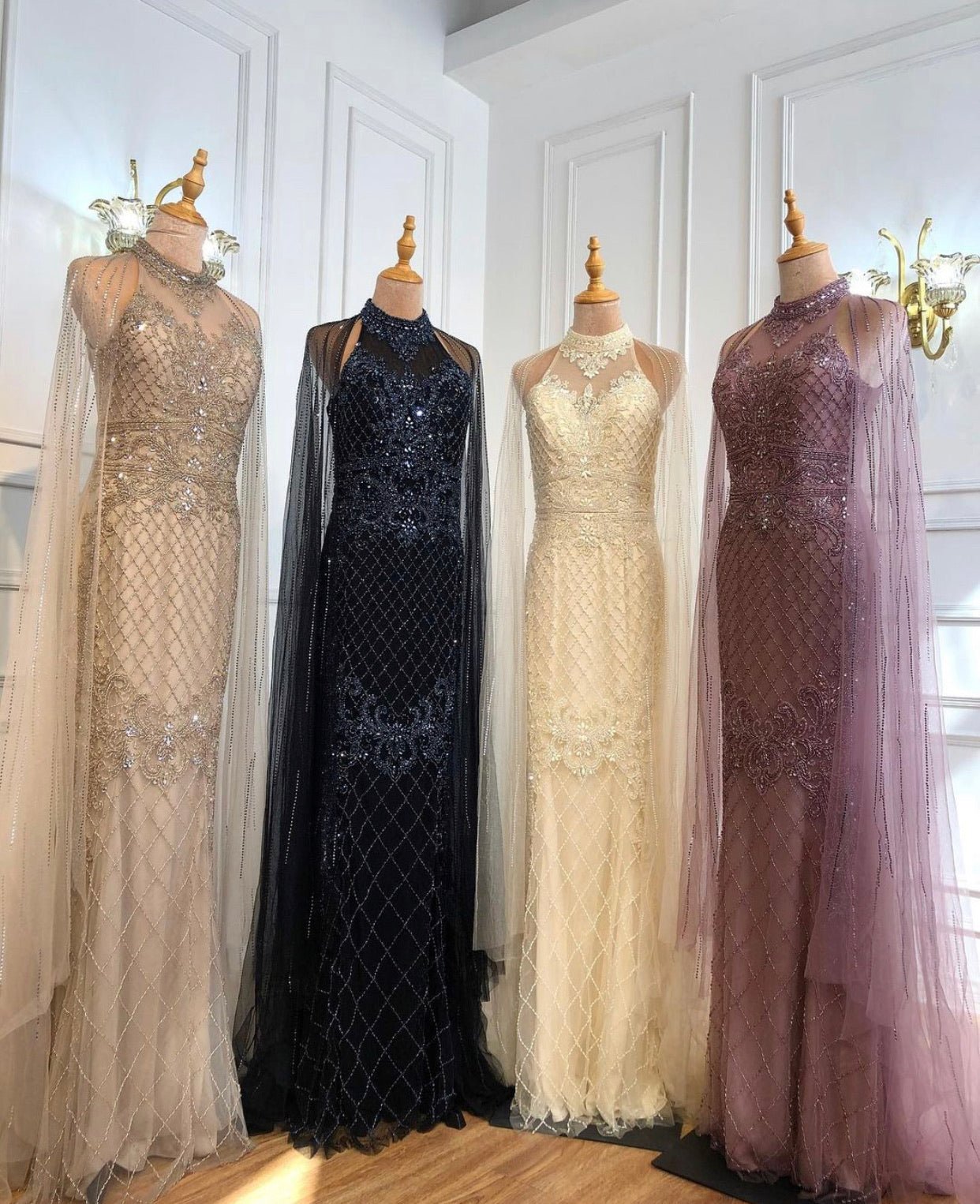 Kaira Luxury Beading With Train Evening Dress - Mscooco.co.uk