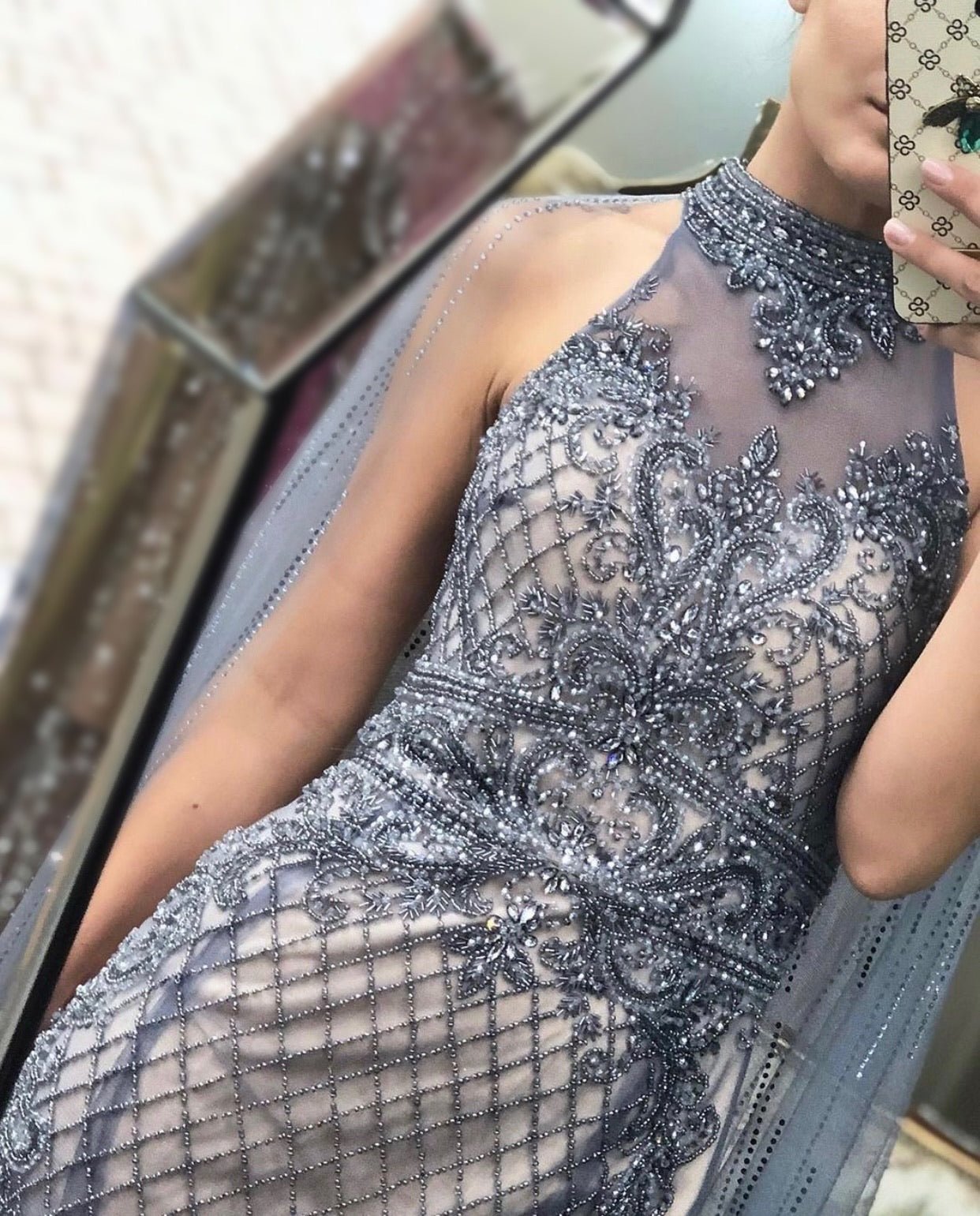 Kaira Luxury Beading With Train Evening Dress - Mscooco.co.uk