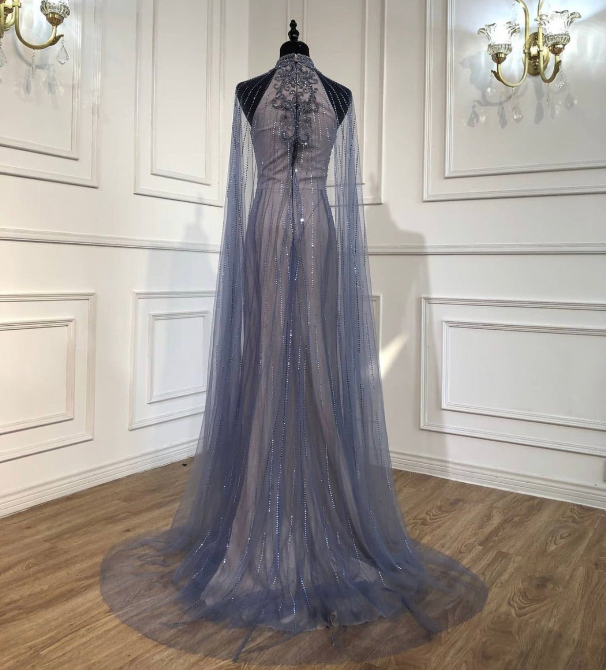 Kaira Luxury Beading With Train Evening Dress - Mscooco.co.uk