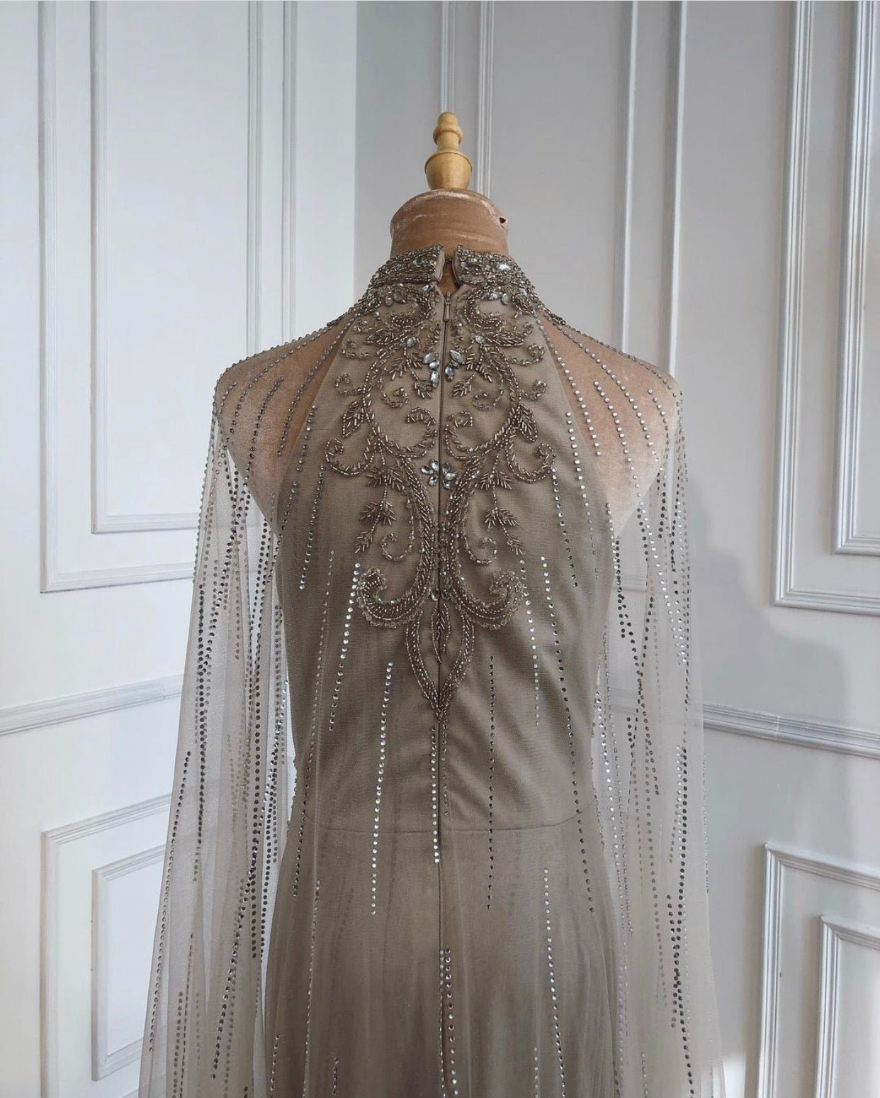 Kaira Luxury Beading With Train Evening Dress - Mscooco.co.uk